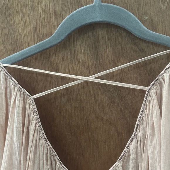 Flowy Blush Pink Long Sleeve Dress - Picture 5 of 6